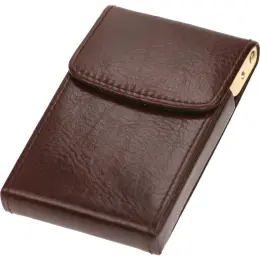 Adpel Vitello Leather Flip-Up Business Card Holder