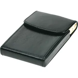 Adpel Vitello Leather Flip-Up Business Card Holder