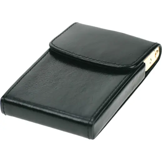 Adpel Vitello Leather Flip-Up Business Card Holder