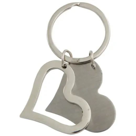 Dual Heart Keyring