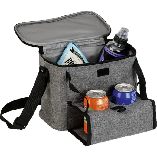 Cooler With Folding Cup Holders