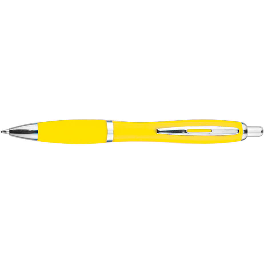 Curved Design Ballpoint Pen with Coloured Barrel