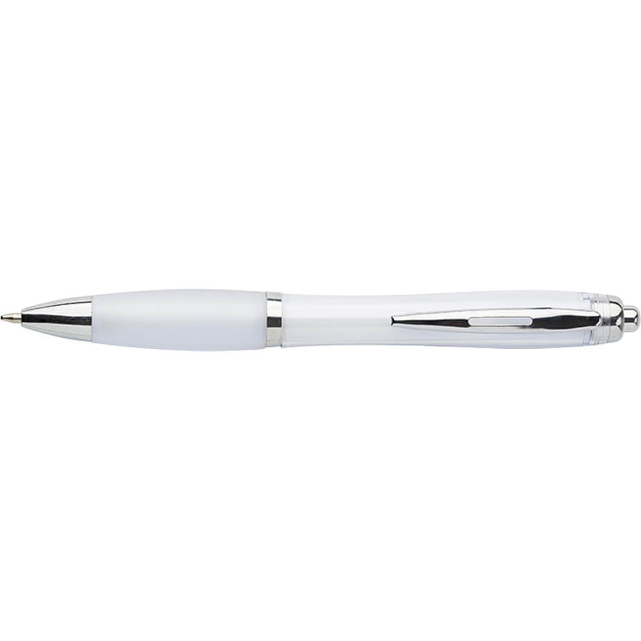 Curved Design Ballpoint Pen with Coloured Barrel