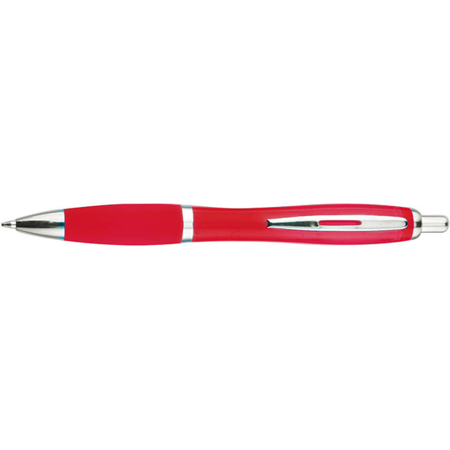 Curved Design Ballpoint Pen with Coloured Barrel