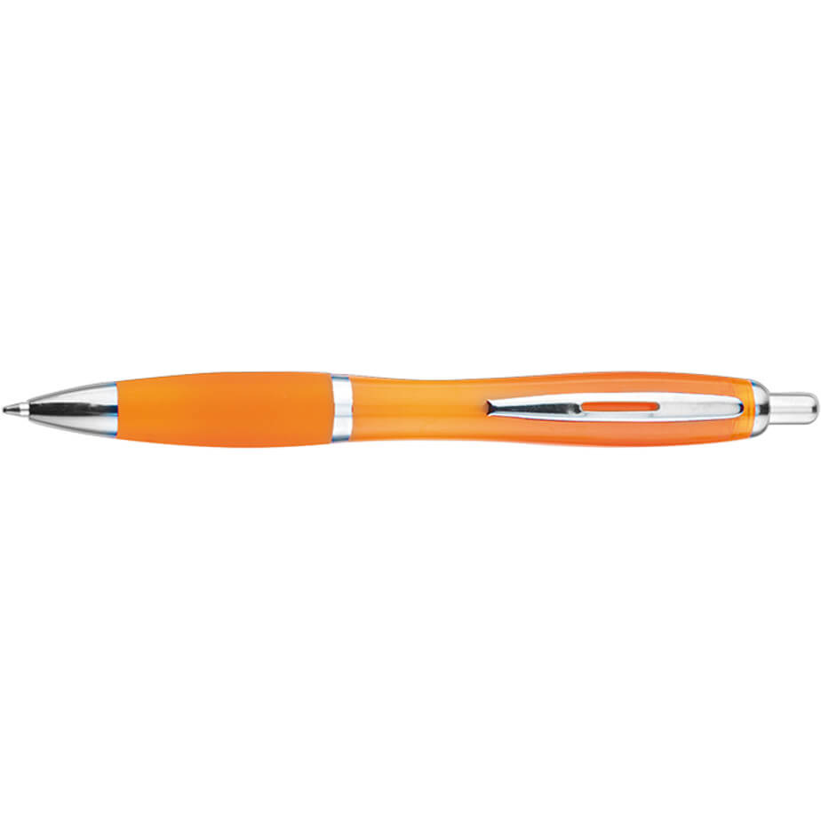 Curved Design Ballpoint Pen with Coloured Barrel