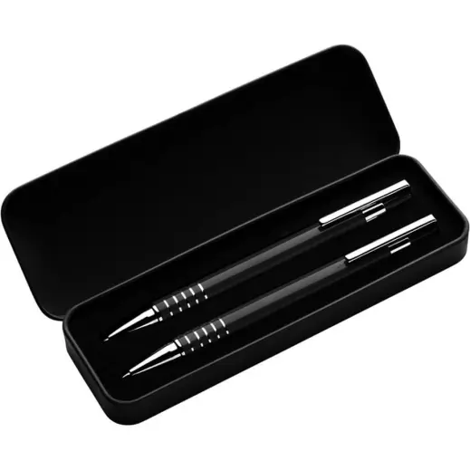 Lacquered Barrel Matching Ballpoint Pen and Clutch Pencil Set