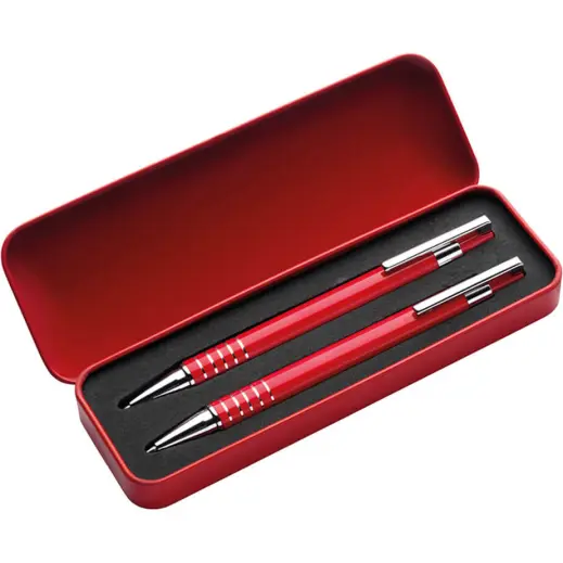 Lacquered Barrel Matching Ballpoint Pen and Clutch Pencil Set