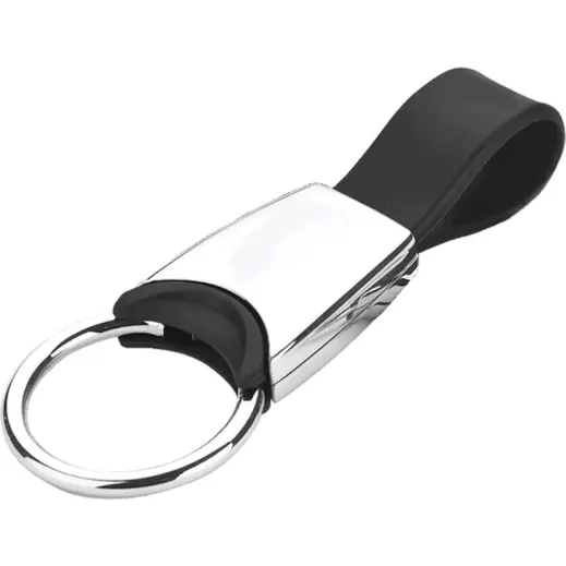 Metal Keychain with Silicone Strap