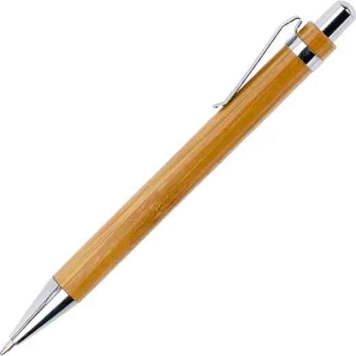 Bamboo Ballpoint Pen with Metal Trims