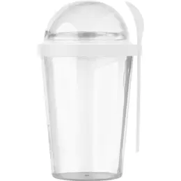 Dual Compartment Breakfast Mug With Spoon