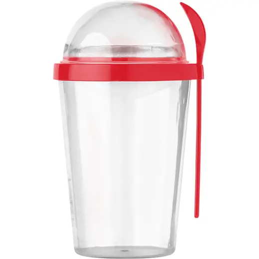 Dual Compartment Breakfast Mug With Spoon