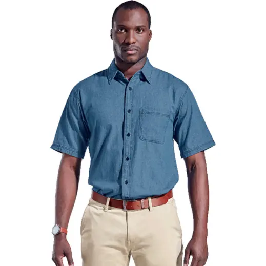 Mens Short Sleeve Denim Shirt