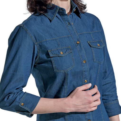 dark denim blouse