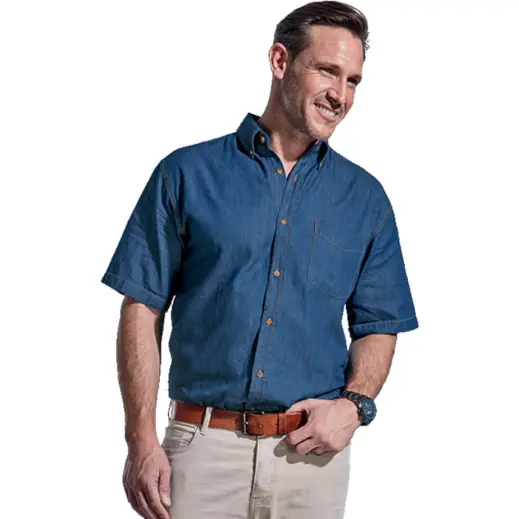 Mens Denver Denim Shirt Short Sleeve