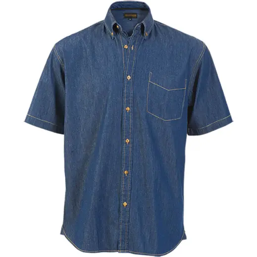 Mens Denver Denim Shirt Short Sleeve