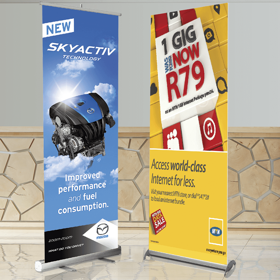 Pull Up Banners Double Sided Pvc Or Bannerweave Brandability