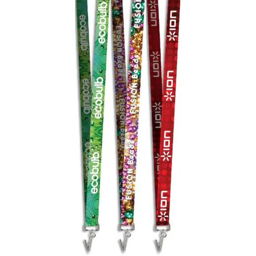 Crocodile Clip Sublimation Satin Lanyard - Double Sided Print