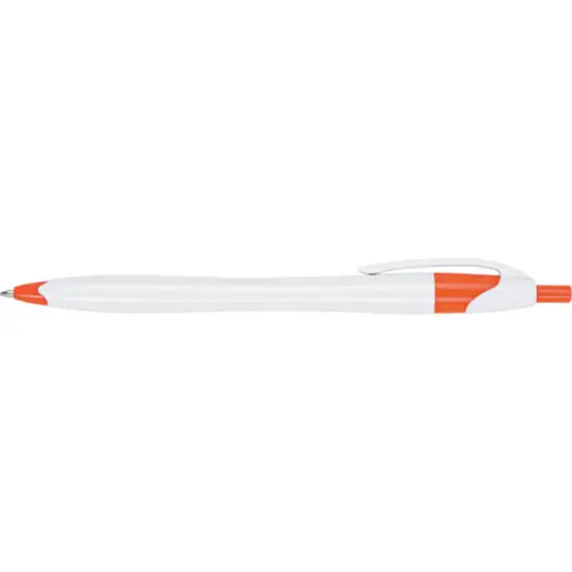 Slim White Barrel Ballpoint Pen