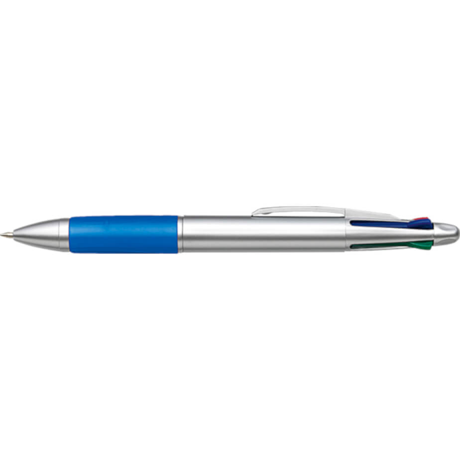 4 Colour Ballpoint Pen with Rubber Grip Brandability