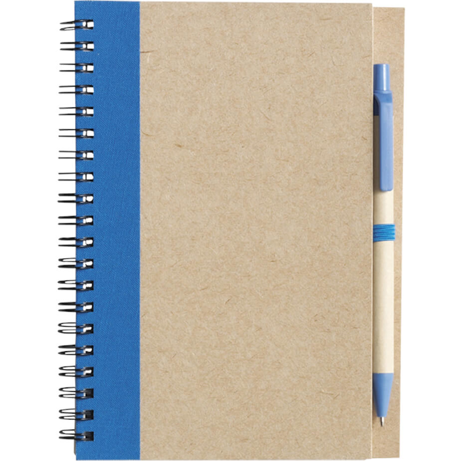 Recycled Spiral Notebook and Pen Brandability