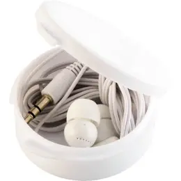 Earphones in Round Case
