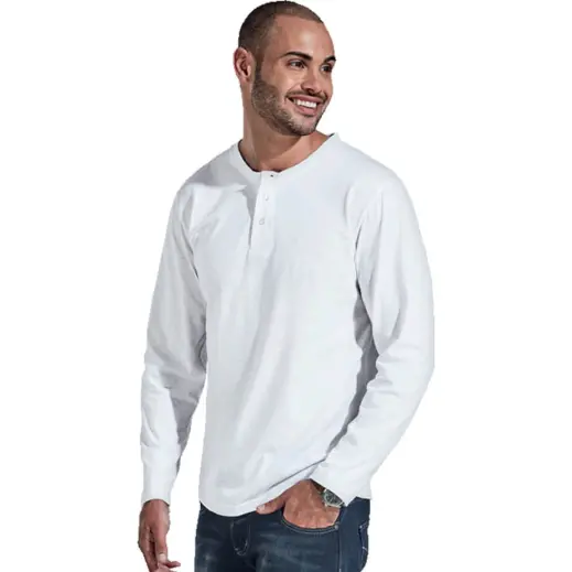 Mens 145g Henley Long Sleeve T-Shirt
