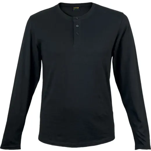 Mens 145g Henley Long Sleeve T-Shirt