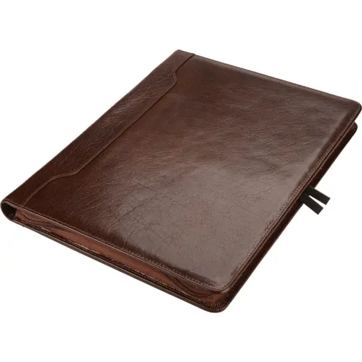 A4 Adpel Leather Zipped Folder