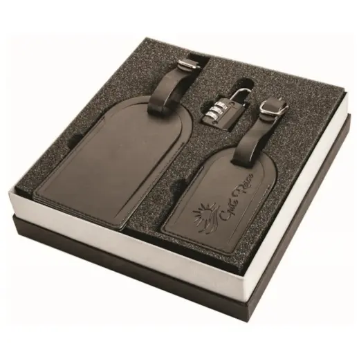 Vegan Leather Luggage Tag Gift Set