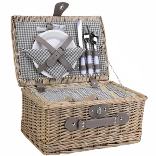 2-Person Wicker Picnic Basket