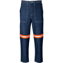 Cast Premium 100% Cotton Denim Pants - Reflective Legs - Orange Tape