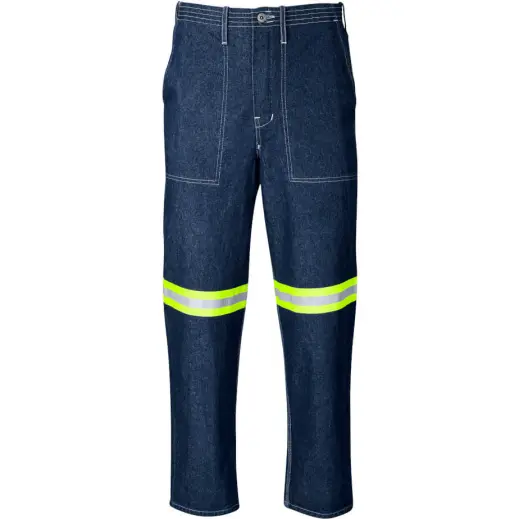 Cast Premium 100% Cotton Denim Pants - Reflective Legs - Yellow Tape