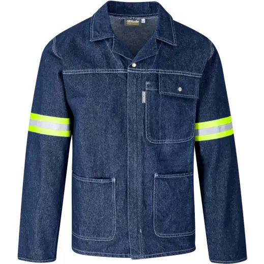 Cast Premium 100% Cotton Denim Jacket - Reflective Arms - Yellow Tape