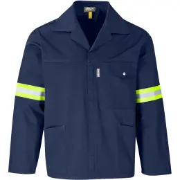 Site Premium Polycotton Jacket - Reflective Arms - Yellow Tape