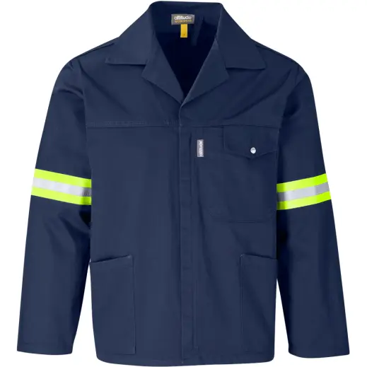 Site Premium Polycotton Jacket - Reflective Arms - Yellow Tape