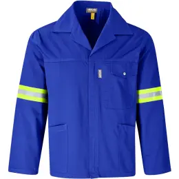 Site Premium Polycotton Jacket - Reflective Arms - Yellow Tape