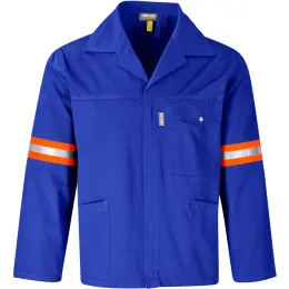Site Premium Polycotton Jacket - Reflective Arms - Orange Tape
