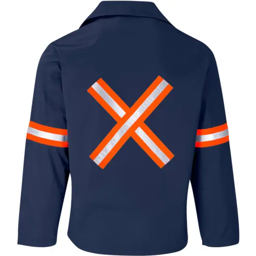 Site Premium Polycotton Jacket - Reflective Arms & Back - Orange Tape