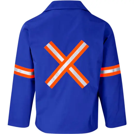 Site Premium Polycotton Jacket - Reflective Arms & Back - Orange Tape