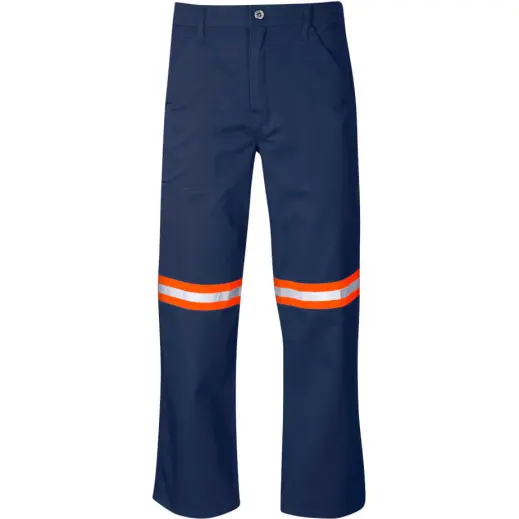 Site Premium Polycotton Pants - Reflective Legs - Orange Tape