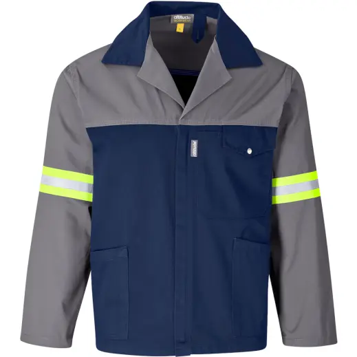 Site Premium Two-Tone Polycotton Jacket - Reflective Arms - Yellow Tape