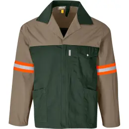 Site Premium Two-Tone Polycotton Jacket - Reflective Arms - Orange Tape