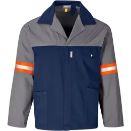 Site Premium Two-Tone Polycotton Jacket - Reflective Arms - Orange Tape