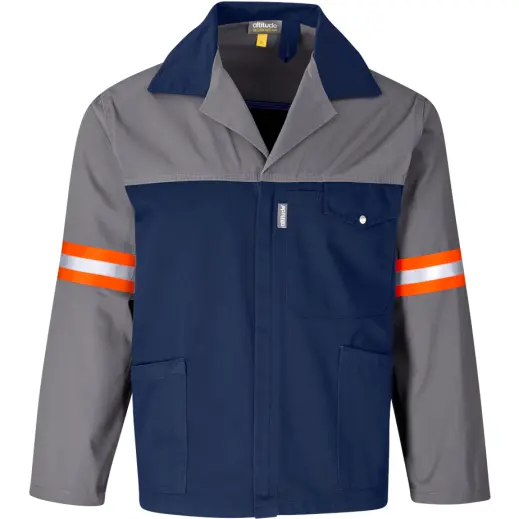 Site Premium Two-Tone Polycotton Jacket - Reflective Arms - Orange Tape