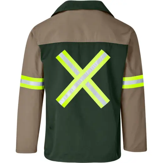 Site Premium Two-Tone Polycotton Jacket - Reflective Arms & Back - Yellow Tape
