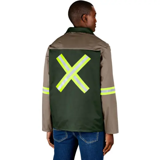 Site Premium Two-Tone Polycotton Jacket - Reflective Arms & Back - Yellow Tape