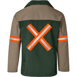 Site Premium Two-Tone Polycotton Jacket - Reflective Arms & Back - Orange Tape