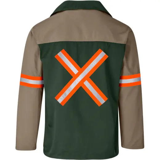 Site Premium Two-Tone Polycotton Jacket - Reflective Arms & Back - Orange Tape