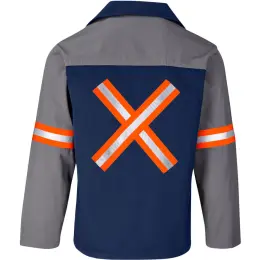 Site Premium Two-Tone Polycotton Jacket - Reflective Arms & Back - Orange Tape