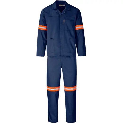Trade Polycotton Reflective Conti Suit - Orange Tape